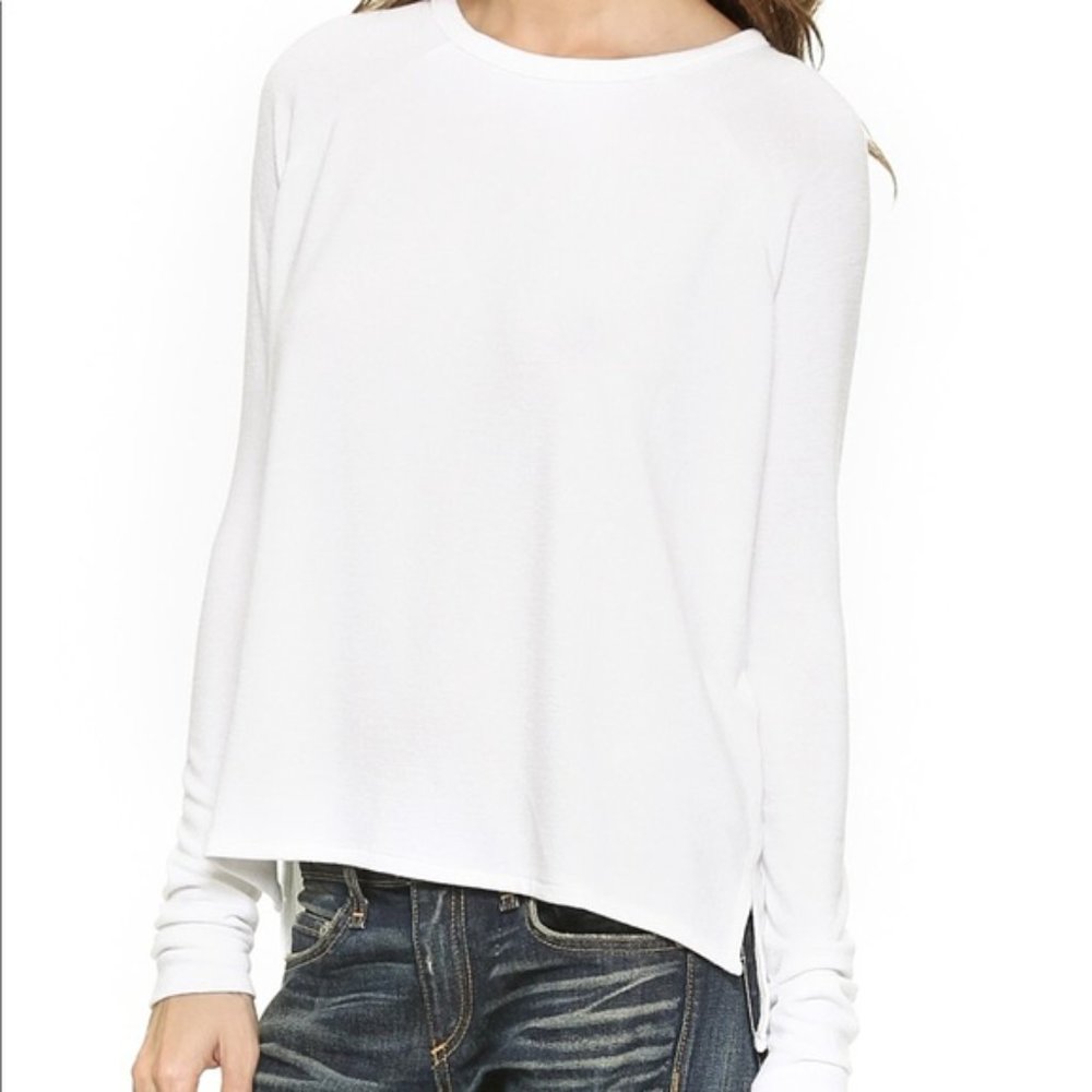 New Rag & Bone Camden semi-sheer boxy oversized slub gauzy tissue long sleeve